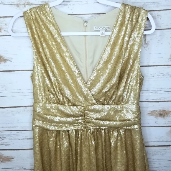Eva Mendes New York &Company Gold Sequin Dress Size Small - Picture 2 of 8